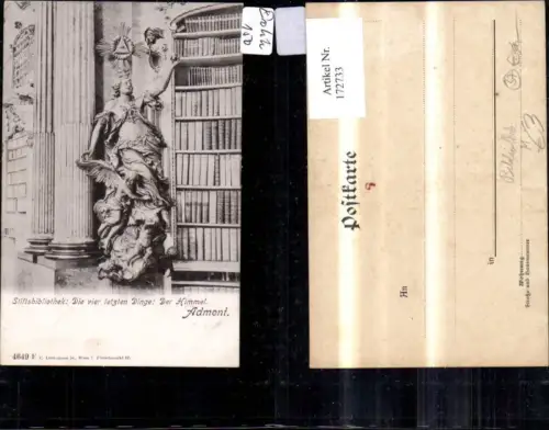 172733,Admont Stiftsbibliothek Die vier letzten Dinge Der Himmel Statue Bibliothek