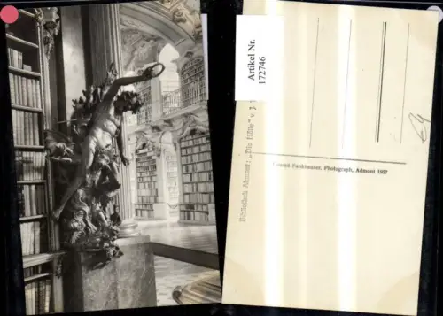 172746,Admont Stift Bibliothek Innenansicht Statue Die Hölle v. J. Th. Stammel