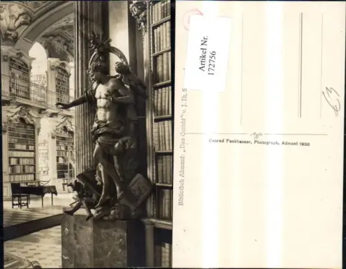 172756,Admont Stiftbibliothek Bibliothek Innenansicht Statue Das Gericht v. J. Th. Stammel