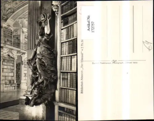 172757,Admont Stiftbibliothek Bibliothek Innenansicht Statue Der Himmel v. J. Th. Stammel
