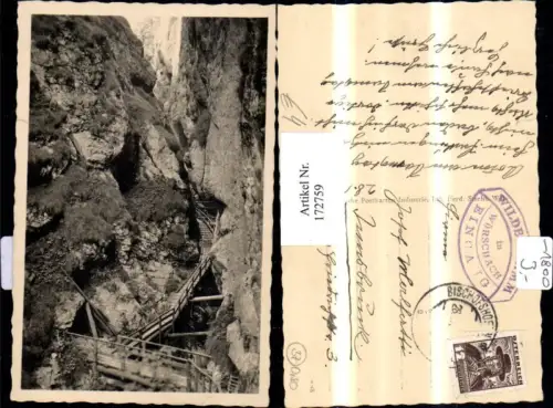 172759,Wörschach Wilde Klamm Eingang 1937 Wörschachklamm
