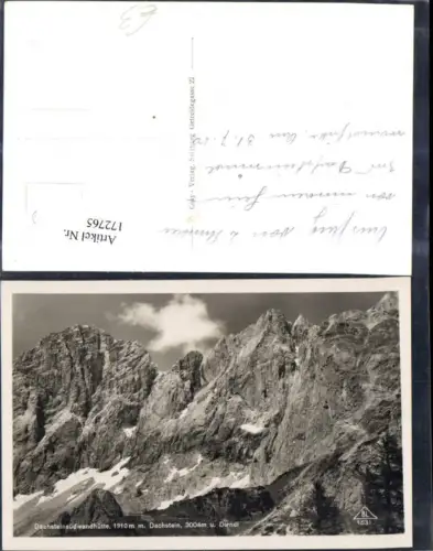172765,Dachsteinsüdwandhütte m. Dachstein u. Dirndl Ramsau Hallstatt 1950