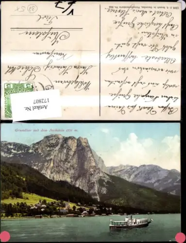 172807,Grundlsee m. d. Backstein Ansicht Schiff Dampfer pub F. E. Brandt 945