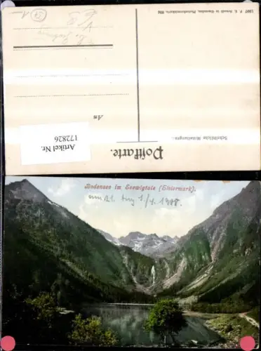 172826,Bodensee i. Seewigtale b. Gröbming 1908 pub F. E. Brandt 891