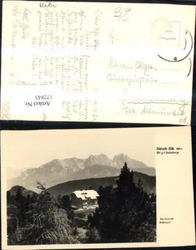 172843,Foto Ak Edelraute Hütte Blick g. d. Gesäusegebirge Hohentauern Trieben 1951