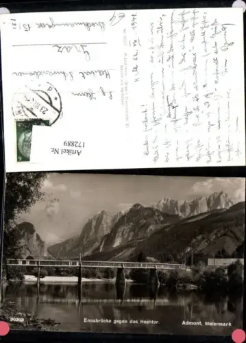 172889,Admont Ennsbrücke geg. d. Hochtor Brücke 1941