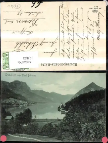 172892,Grundlsee m. Hotel Bellevue 1910