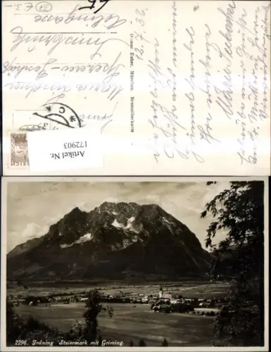 172903,Irdning m. Grimming 1932 pub Ottmar Zieher