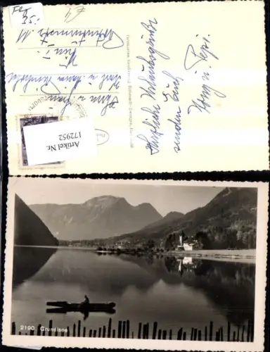 172952,Grundlsee Ansicht m. Ruderboot Boot