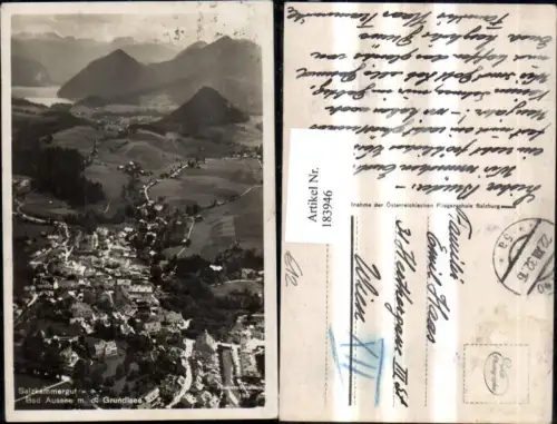 183946,Salzkammergut Bad Aussee Totale m. d. Grundlsee Flugaufnahme