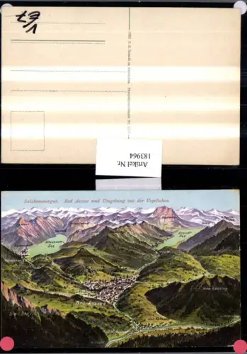 183964,Salzkammergut Bad Aussee u. Umgebung aus d. Vogelschau Alt Aussee Loser Backstein pub Brandt 1299