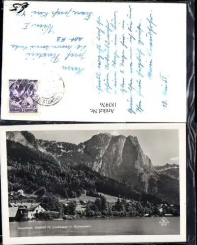 183976,Grundlsee b. Bad Aussee Gasthof H. Lindlbauer m. Backenstein