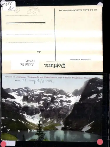 197945,Obersee i. Seewigtale m. Hochwildstelle Gröbming Haus i. Ennstal pub F. E. Brandt 898