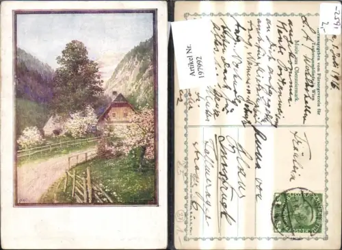 197992,Künstler Ak R. Moser Motiv a. Obersteiermark Hof Haus