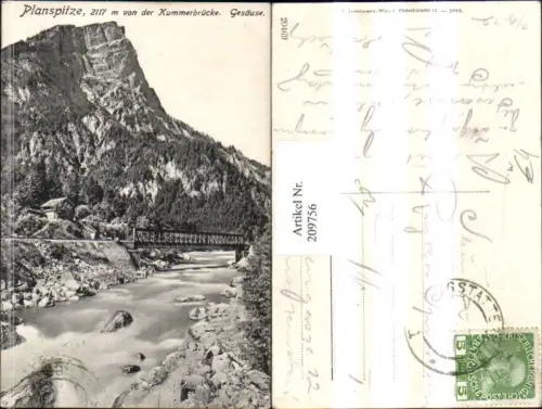 209756,Gesäuse Planspitze v. d. Kummerbrücke Brücke b. Gstatterboden