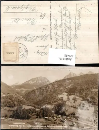 227418,Mandling im Ennstal Totale Landesgrenze Grenze m. Bischofsmütze Rötelstein u. Dachstein