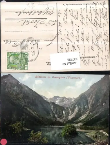 227486,Bodensee im Seewigtale Bergkulisse b. Gröbming pub F. E. Brandt 894