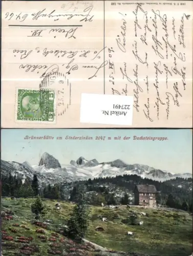 227491,Brünnerhütte Berghütte am Stoderzinken m. d. Dachsteingruppe b. Gröbming pub F. E. Brandt 122