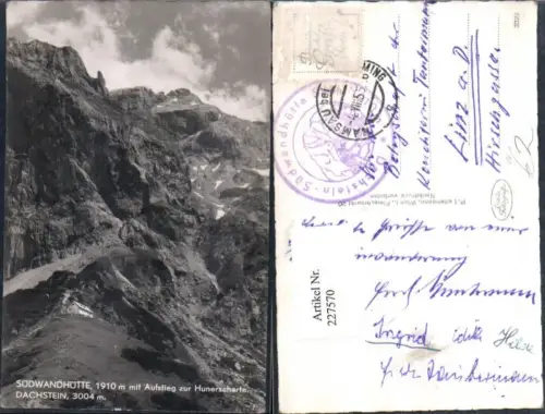 227570,Südwandhütte Berghütte m. Aufstieg zur Hunerscharte Dachstein b. Ramsau