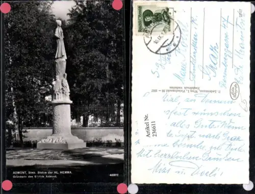 236611,Admont Statue der Heiligen Hemma Gründerin d. Stiftes