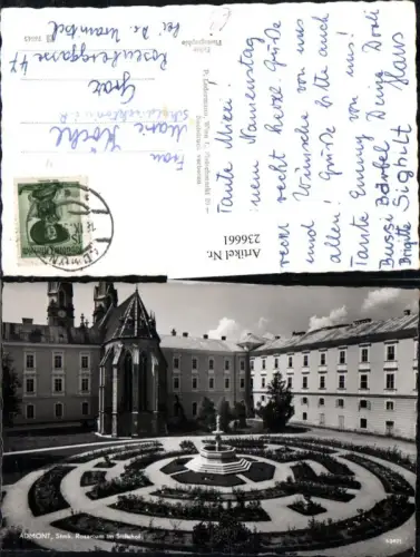 236661,Admont Rosarium im Stiftshof m. Brunnen