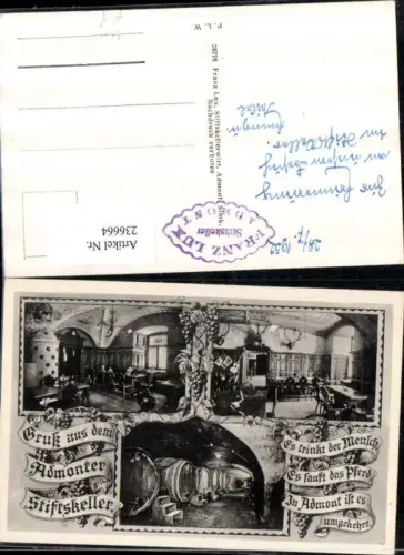 236664,Admont Stiftkeller Innenansicht Fässer Wein Weintrauben Mehrbildkarte