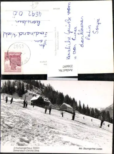 236697,Ertlschweigerhaus b. Donnersbach Winterbild Berglift Skifahrer