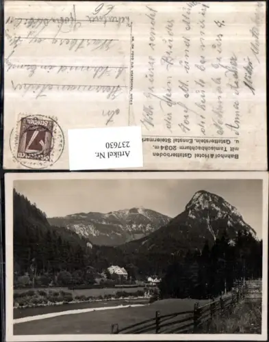 237630,Bahnhof u. Hotel Gstatterboden m. Tamischbachturm u. Gstatterstein
