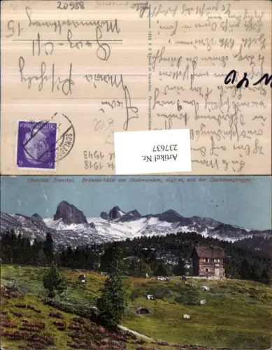 237637,Brünnerhütte Berghütte am Stoderzinken m. d. Dachsteingruppe b. Gröbming pub F. E. Brandt 1625