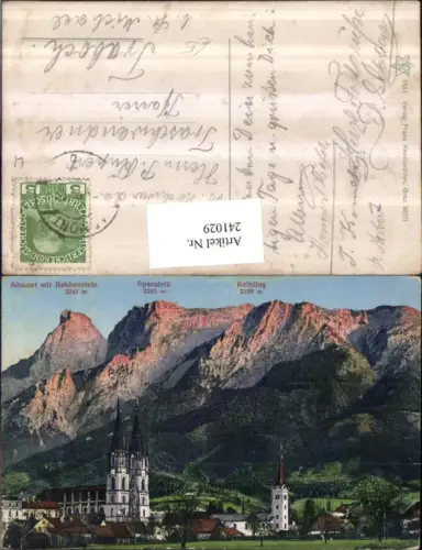 241029,Admont Teilansicht m. Reichenstein Sparafeld u. Kaibling