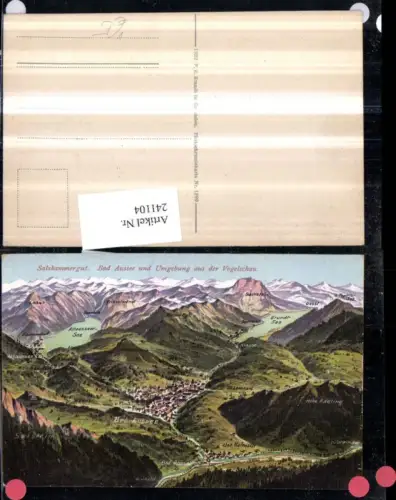 241104,Bad Aussee u. Umgebung aus d. Vogelschau Totale pub F. E. Brandt 1299