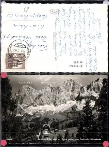 241125,Austriahütte Berghütte Blick geg. d. Dachstein-Südwände b. Ramsau