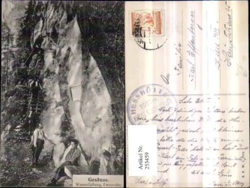 253459,Gesäuse Wasserfallweg Emesruhe Wanderer b. Johnsbach pub Brüder Kohn B.K.W.I. 2454
