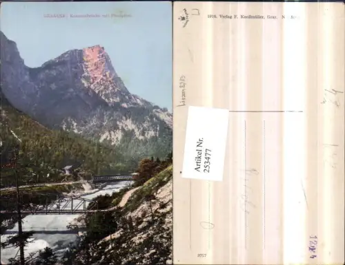 253477,Gesäuse Kummerbrücke Brücke m. Planspitze b. Johnsbach