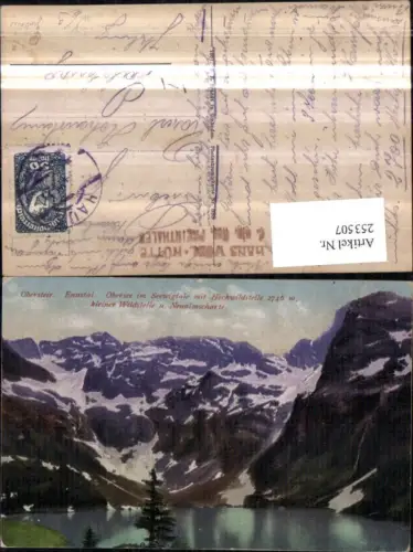 253507,Ennstal Obersee im Seewigtal m. Hochwildstelle kleiner Wildstelle u. Neualmscharte Bergkulisse b. Haus pub F. E.