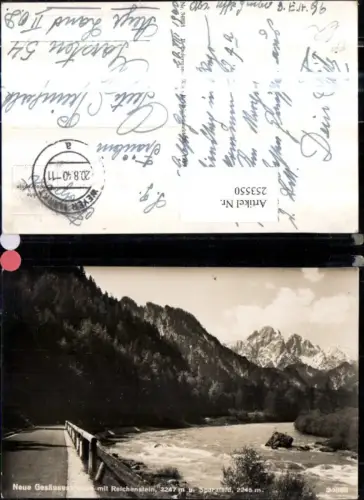 253550,Gesäusestraße m. Reichenstein u. Sparafeld Bergkulisse b. Johnsbach Feldpost nach Weyer Markt