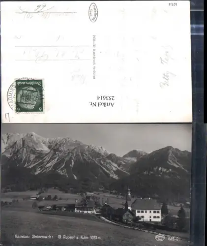 253614,Ramsau b. Schladming St. Rupert Kirche u. Kulm Bergkulisse