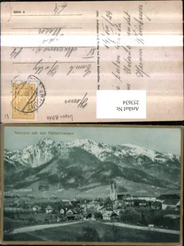 253634,Admont Totale Stift m. d. Hallermauern Bergkulisse
