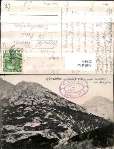 253646,Hesshütte Berghütte am Ennseck geg. Rossschweif u. Planspitze Bergkulisse b. Johnsbach