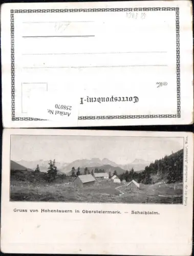 258070,Gruß von Hohentauern Scheiblalm Almhütten Bergkulisse