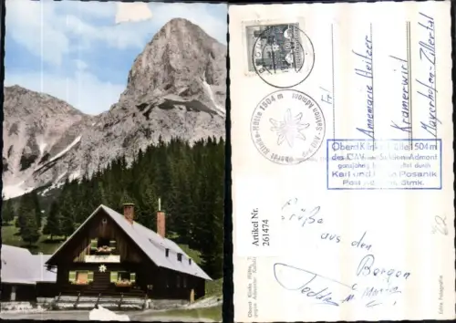 261474,Oberst Klinke Hütte geg. Admonter Kalbling Bergkulisse b. Admont
