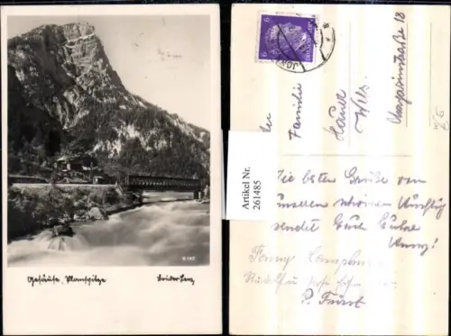 261485,Gesäuse Planspitze Bergkulisse Brücke Wildbach b. Johnsbach