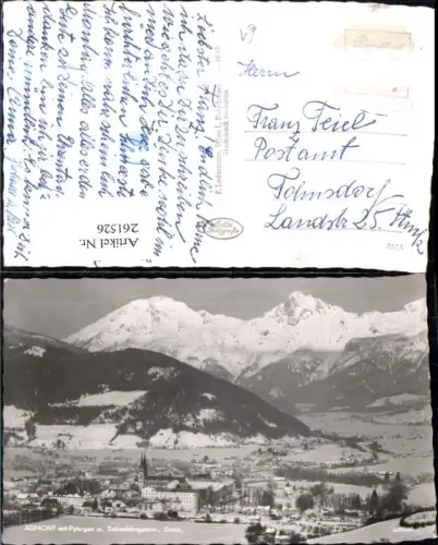 261526,Admont Totale m. Pyhrgas u. Scheiblingstein Bergkulisse Winterbild
