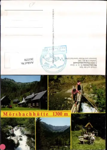 261570,Mörsbachhütte b. Donnersbachwald Wegkreuz Wildbach Bergkulisse Mehrbildkarte