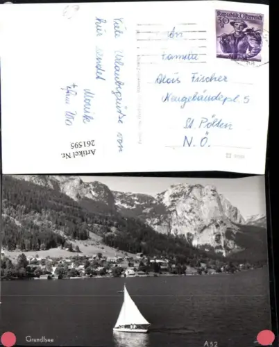 261595,Grundlsee Totale Bergkulisse Segelboot