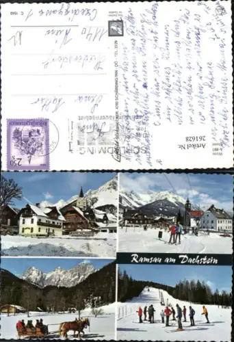 261628,Ramsau am Dachstein Totale Berglift Pferdeschlitten Winterbilder Mehrbildkarte