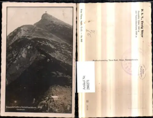 280271,Ennstalerhütte Berghütte m. Tamischbachturm Bergkulisse b. Weng im Gesäuse pub Foto Them 910