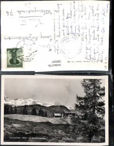 280287,Brünnerhütte Berghütte m. Dachsteingruppe Bergkulisse b. Schladming