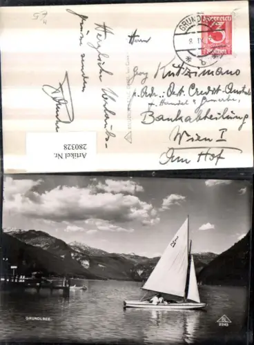 280328,Grundlsee See Segelboot Bergkulisse