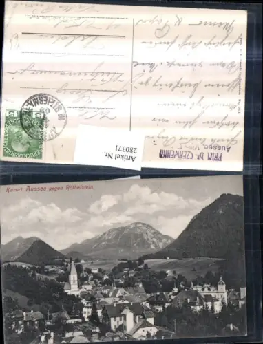 280371,Aussee Totale geg. Röthelstein Bergkulisse pub F. E. Brandt 1611